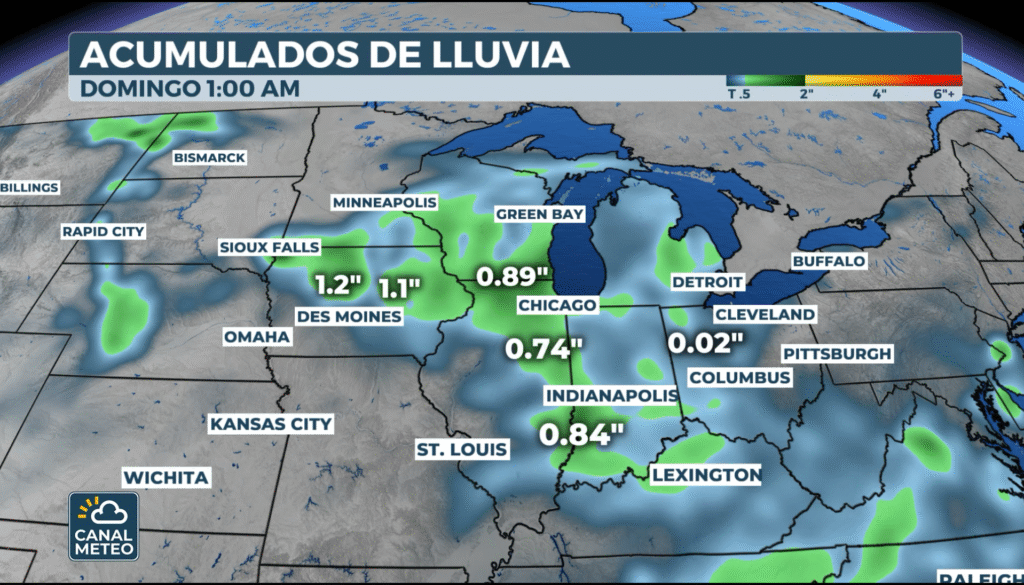 Rainfall accumulations during the July 19 round of severe weather