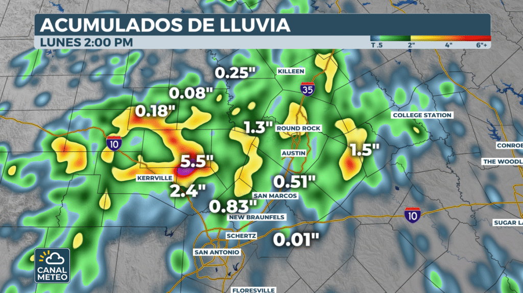 Cumulative rain until Tuesday