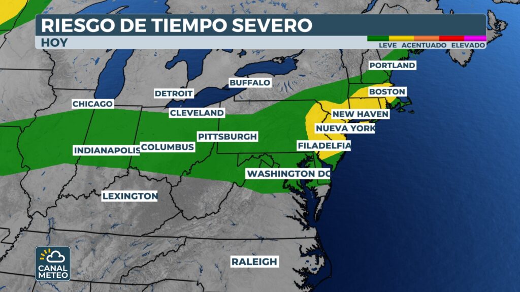 Risk of severe thunderstorms in the Northeast