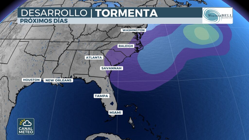 Probability of development in the next few days