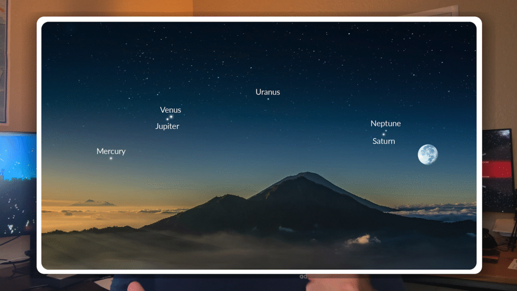 Planetary alignment for the month of August