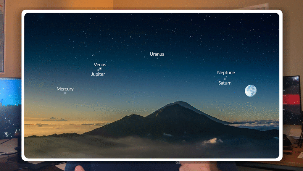 Planetary alignment for the month of August