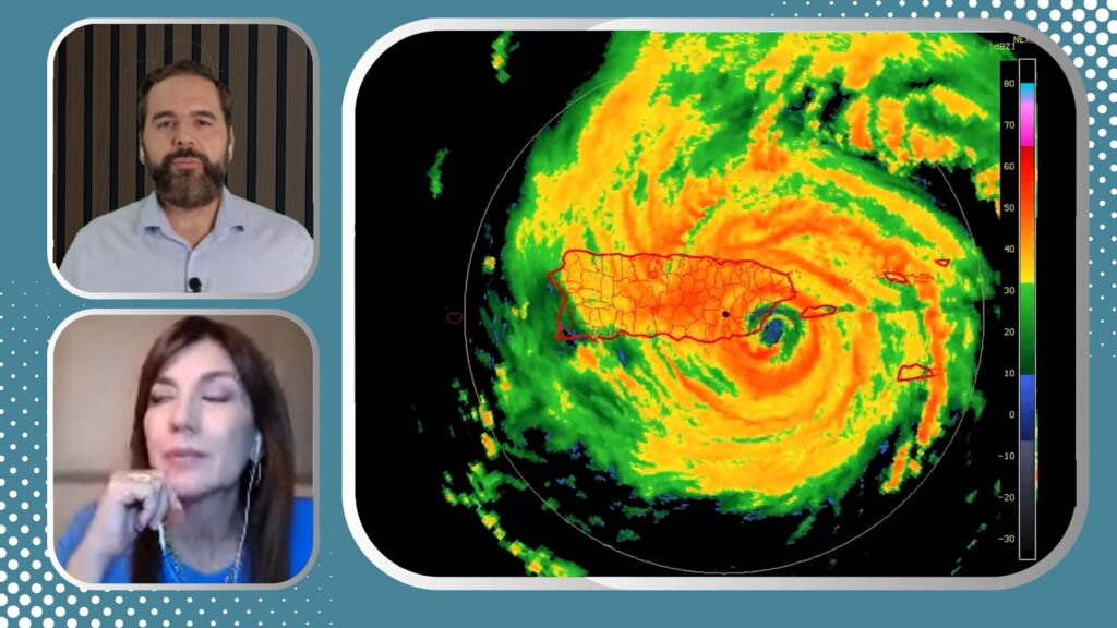 Moment of the impact of the eye of hurricane Maria on September 20, 2009.