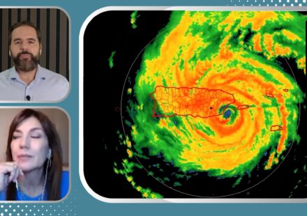 Moment of the impact of the eye of hurricane Maria on September 20, 2009.