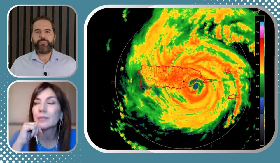 Moment of the impact of the eye of hurricane Maria on September 20, 2009.