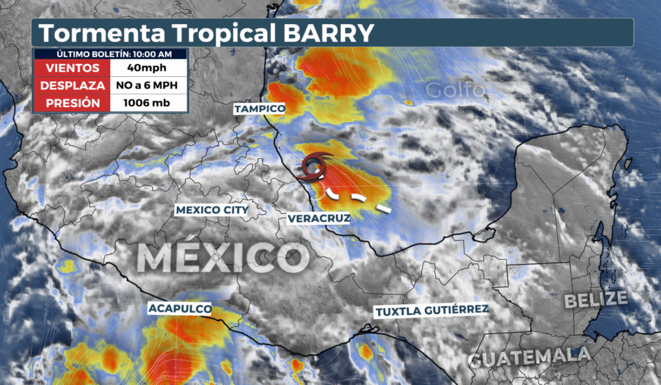 Tormenta tropical Barry el domingo 29 de junio de 2025