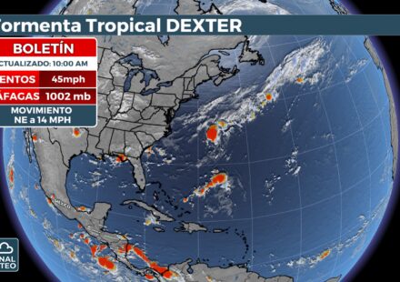 Tormenta tropical Dexter en las aguas del Atlántico