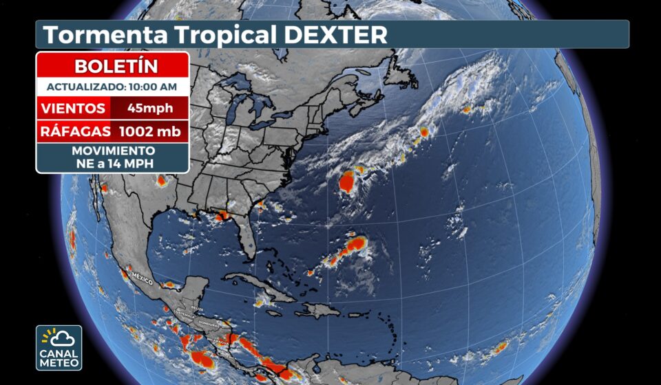 Tropical Storm Dexter in Atlantic Waters