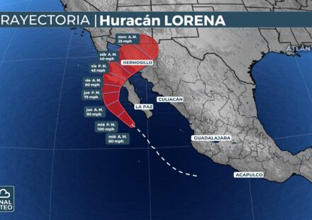 Trajectory of Hurricane Lorena