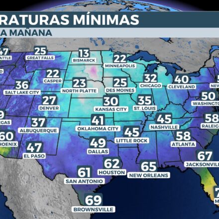 Más de 170 millones en EEUU congelados Temperatura mínima este lunes en EEUU
