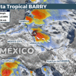 Tropical Storm Barry on Sunday, June 29, 2025