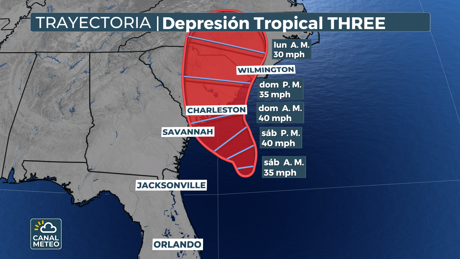 Trayectoria de la depresión tropical núm. 3