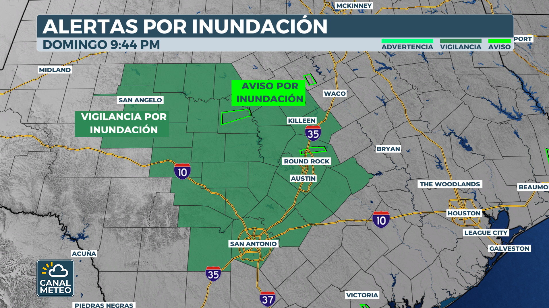 Riesgo de inundación en Texas