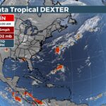 Tropical Storm Dexter in Atlantic Waters
