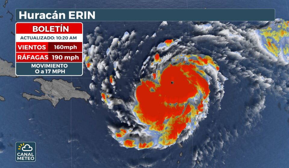 Erin con categoría 5 la imagen de satélite
