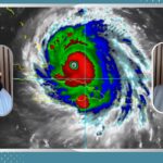 Satellite image of Hurricane Irma prior to landfall in Florida