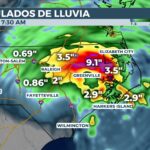 Cumulative rainfall in North Carolina
