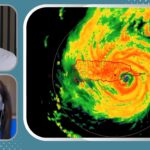 Moment of the impact of the eye of hurricane Maria on September 20, 2009.