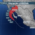 Trajectory of Hurricane Lorena