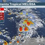Satellite of Tropical Storm Melissa