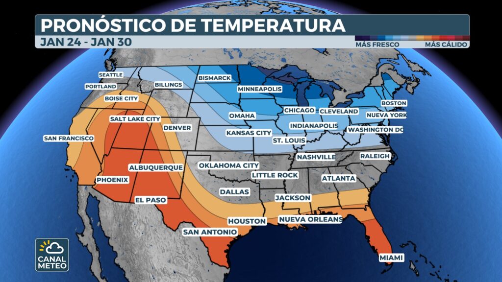 Pronóstico temperatura para finales de enero