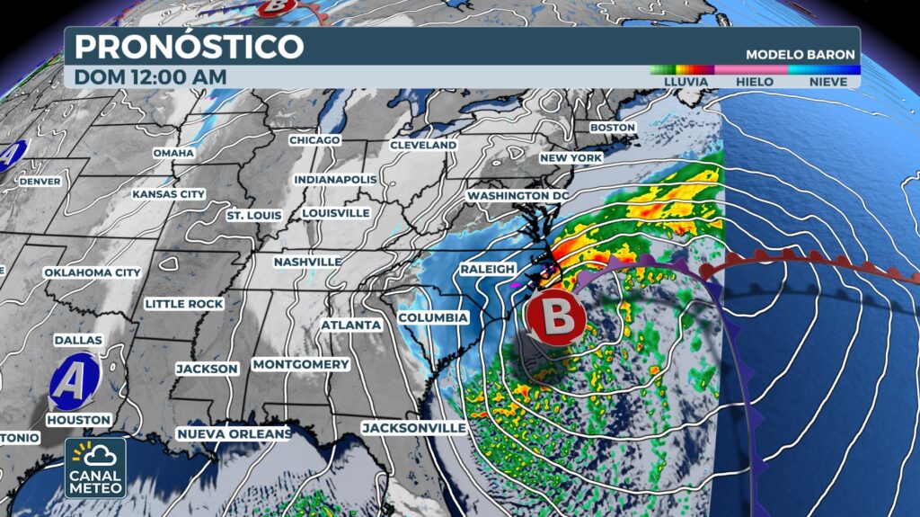 Nor’easter amenaza costa este con nieve y viento fuerte