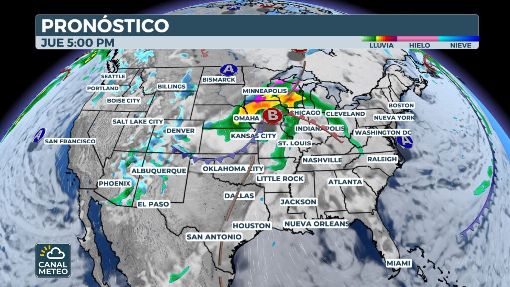 Riesgo de tormentas el jueves