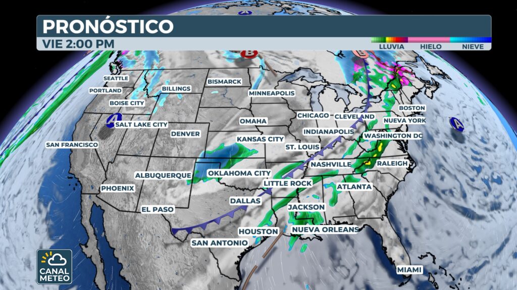 Riesgo de tormentas el viernes