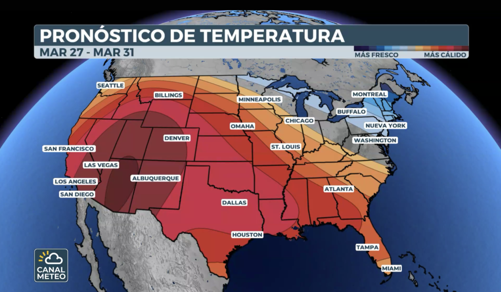 Tendencia de las temperaturas para finales de marzo